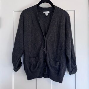 LOFT Charcoal Gray Cardigan Sweater